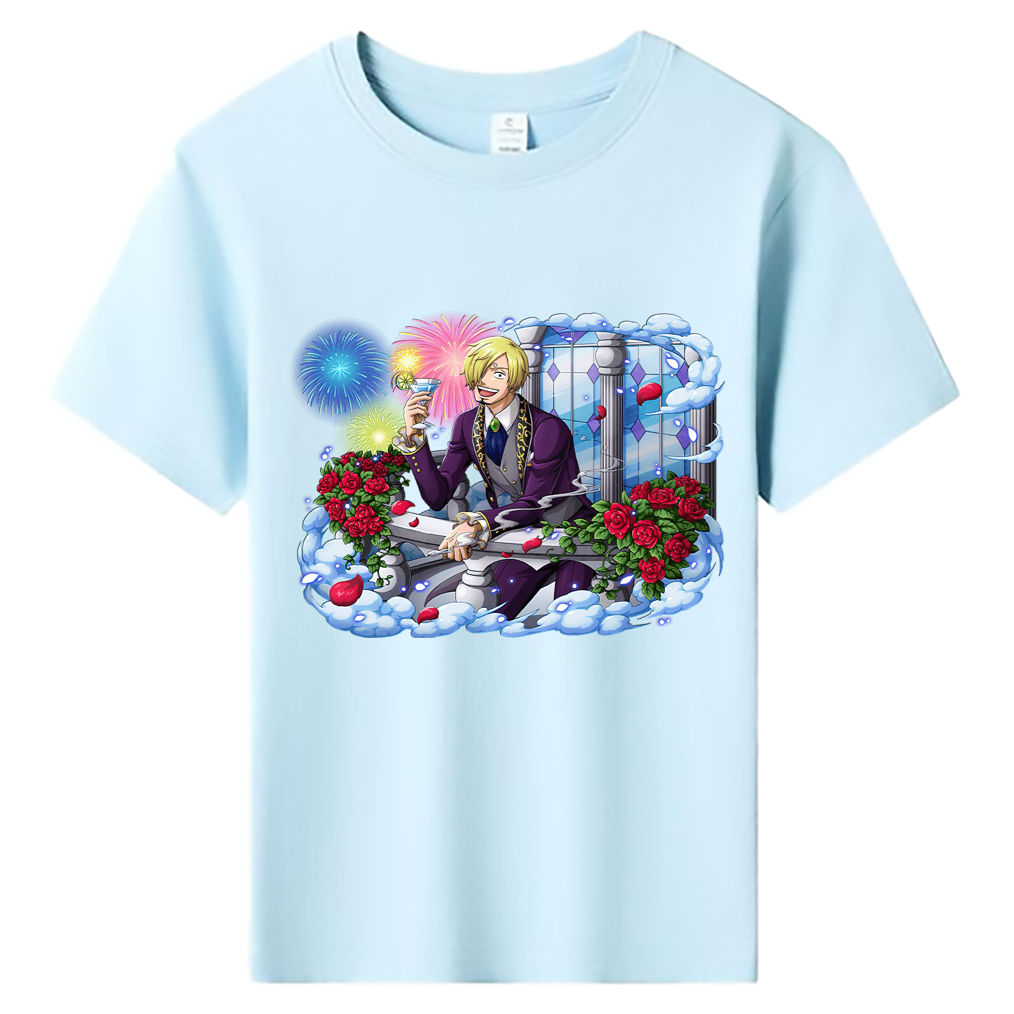（画像用） ワンピース サンジ ONE PIECE Sanji 綿100％キッズTシャツ（フロントプリント）